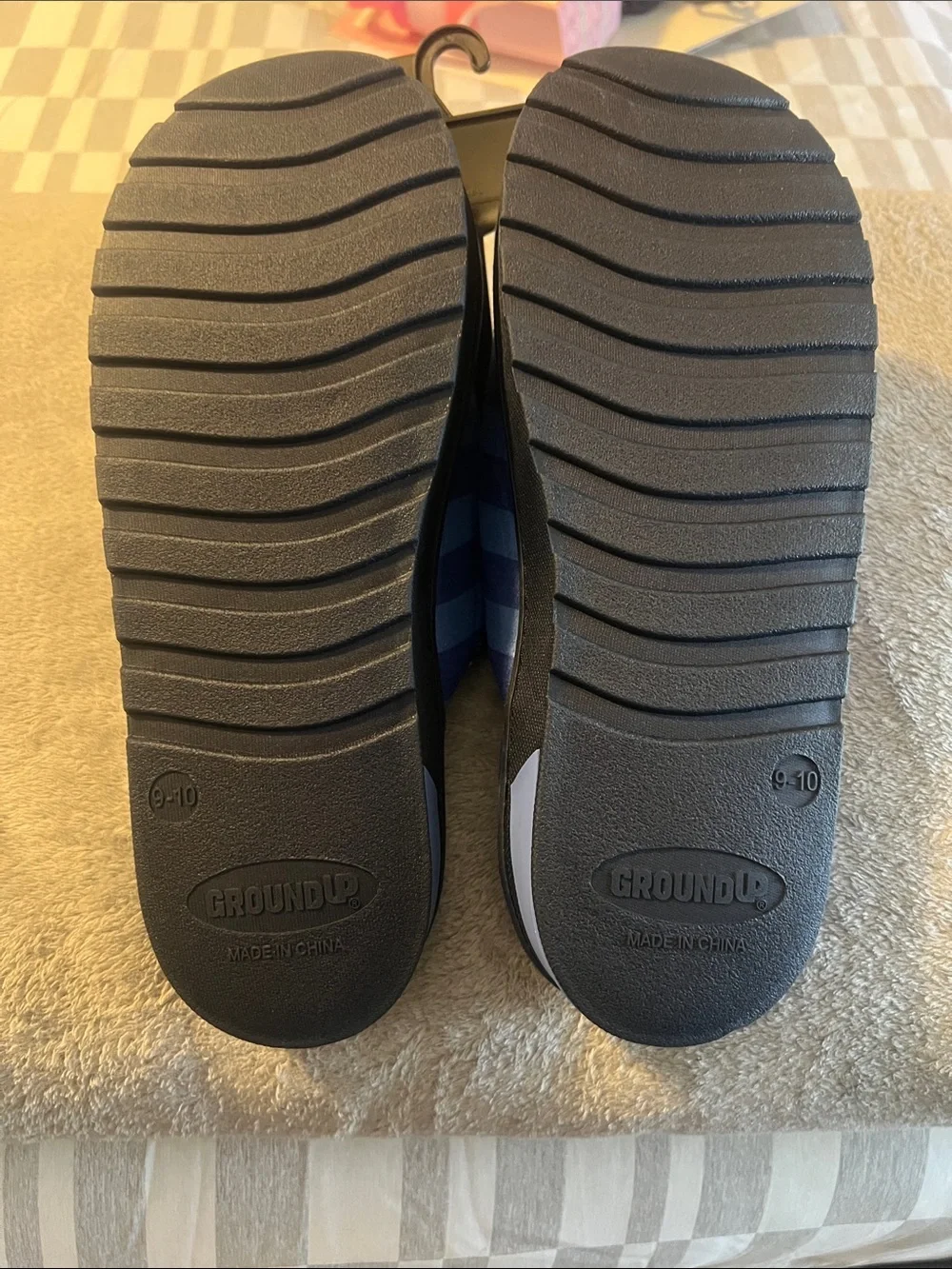 Mens Blue Striped Slippers - Brand